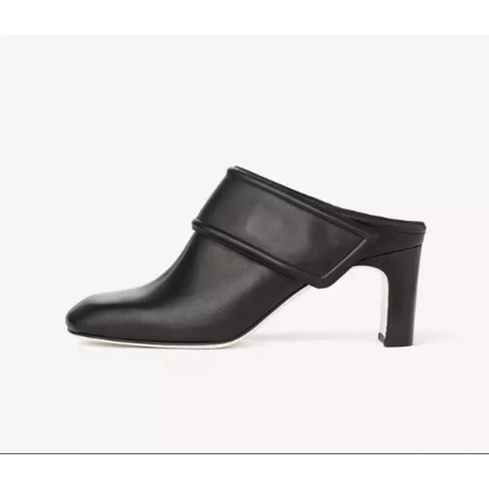 Rag & Bone Elliot Mid Heel Mules Black Leather Heels, 9.5 - Picture 2 of 2